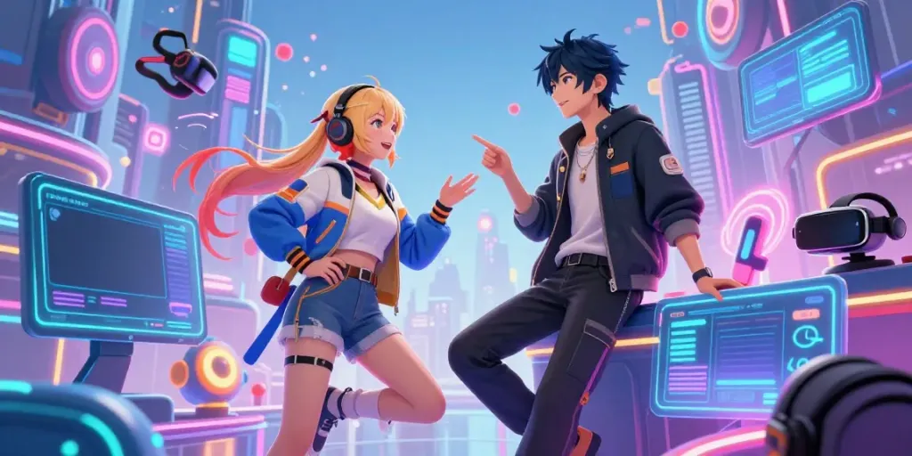 Dynamic interaction with futa AI characters in a futuristic setting